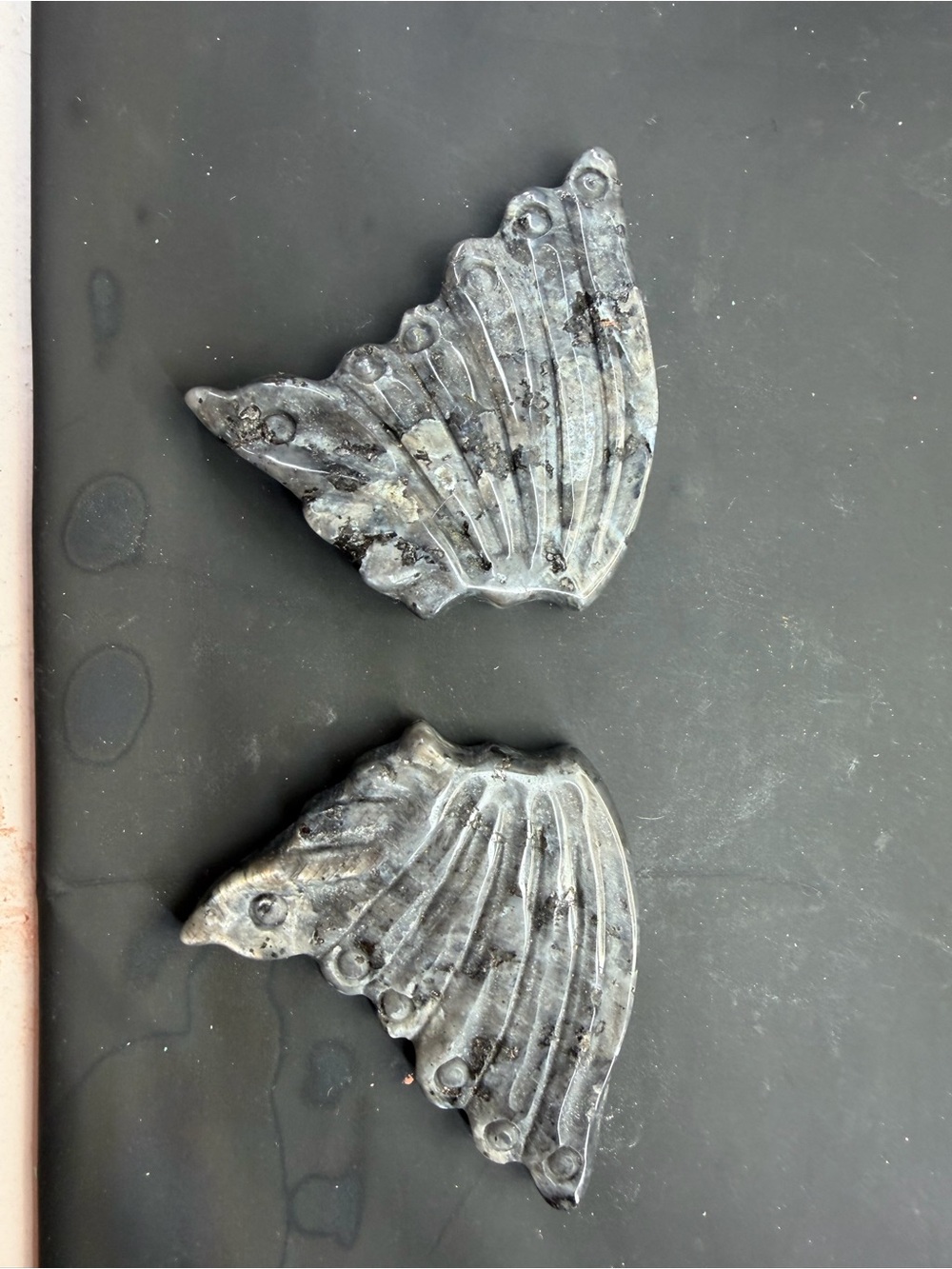 Gray Decorative Wing Wall Plaques, Yooperlite wings for fairy